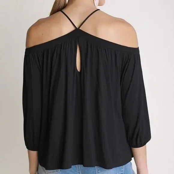 I. State NWT Off The Shoulder Chiffon Top Sz S - Picture 5 of 8